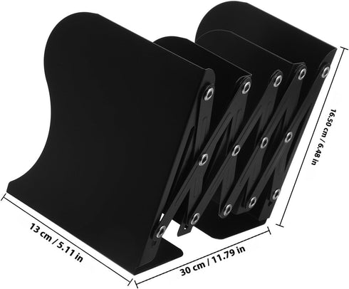 Cabilock Retractable Large Dark Book Holder for Shelf Heavy Duty Book Ends for Desk Adjustable Desktop Organizer