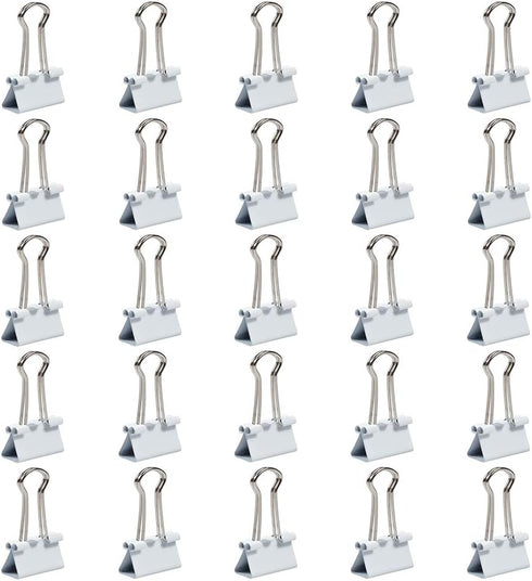 JAM PAPER Colorful Binder Clips - Small - 3/4 Inch (19 mm) - White Binderclips - 25/Pack by JAM Paper