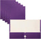 Better Office Products Two Pocket Portfolio Folders, 50-Pack, Purple, Letter Size Paper Folders