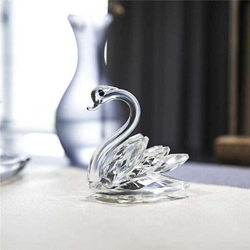 H&D HYALINE & DORA Sparkle Crystal Swan Figurine Collection - Paperweight Table Centerpiece Ornament