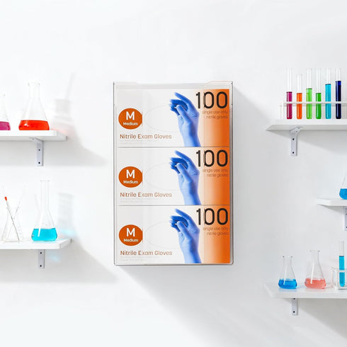 Yieach Acrylic Glove Box Holder Wall Mount With Adhesive,No Drilling Disposable Medical Rubber Glove Holder on Wall