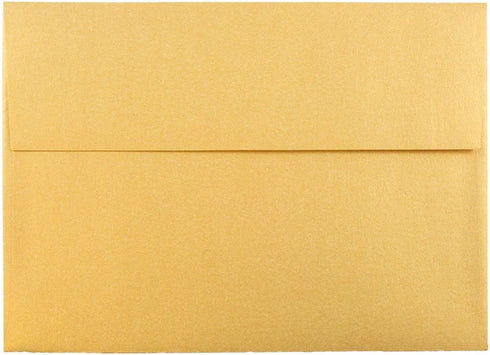 JAM PAPER A7 Metallic Invitation Envelopes - 5 1/4 x 7 1/4 - Gold Stardream - 50/Pack
