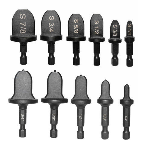 Copper Swaging Tool HVAC Drill, 11 Pcs Manual Pipe Expander Tool with 1/4'' 3/8'' 1/2'' 5/8'' 3/4'' 7/8'' Bits