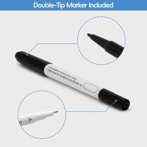 Mini Desktop Double-side Dry Erase Board, Foldable Stand-up Whiteboard with Dual-tip Marker (Two Board)