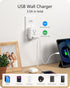 LENCENT 3 to 2 Prong Outlet Adapter, 2 Prong Outlet Extender with 4 AC Outlets 4 USB Charger Cube for Non-Grounded