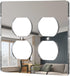 1 Pcs Mirror Outlet Covers, Durable Acrylic Mirrored Double Gang Wall Plate for Electrical Outlets