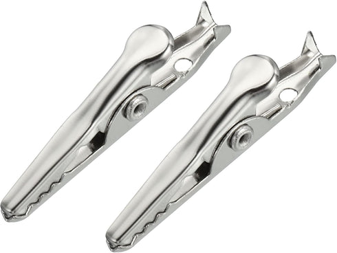 YOKIVE 25 Pcs Crocodile Clips, Non-insulated Laboratory Test Clamp for Connecting Battery, Silver Tone, 1.4-Inch