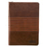 Classic Faux Leather Journal, Strong and Courageous Joshua 1:57 Bible Verse, Brown Inspirational Notebook