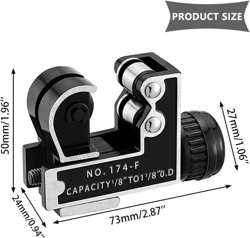 Pipe Tubing Cutter Tool 1/8 to 1-1/8 Inch Mini Pipe Cutter for Cutting Copper, Stainless Steel, Brass, PVC Plastic, Aluminum Pipe
