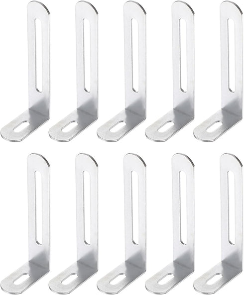 PATIKIL 10 Pcs Metal L-Shape Brackets, 76mm x 30mm (2.99"x1.2") 90 Degree