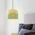 -30X30X23cm OSALADI Drum Lamp Shade Bamboo Lampshade Green Printing Pattern Lamp Cover Chandelier for Floor Table