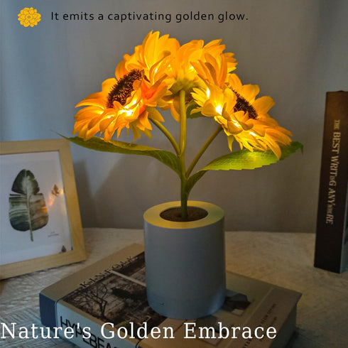 Generic Shimmering 3-Color Dimming, 3D (1PC) Sunflower Lamp, Realistic Modeling, USB Rechargeable Sunflower Night