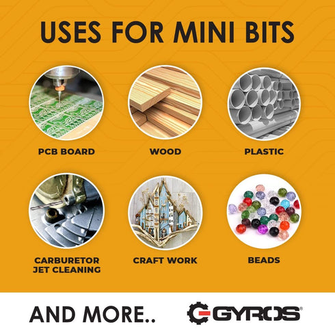 GYROS 11 PCS Mini Twist Drill Bit Set #50 to #60, Carbon Steel Micro Drill Bits for Jewelry