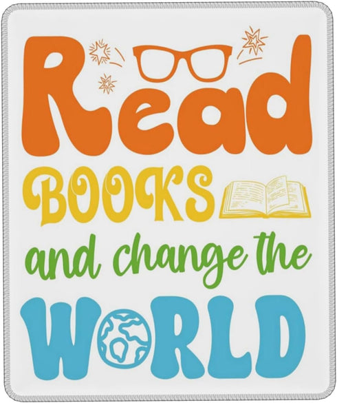 Cbvegt Read Books & Change The World Inspirational Water Resistant Mouse Pad with