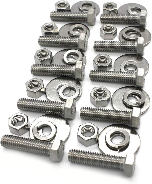 Bolt Fullerkreg 10 Sets Stainless Steel Hex Head Screws, 5/16-18x1-1/4", Bolts and Nuts Kit with Washers