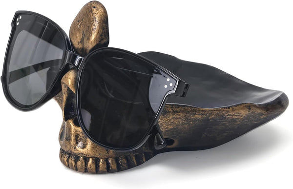 HUZHIBING Skull Glasses Holder,Sunglasses Spectacle Display Rack,Gothic Design Eyeglasses Holder Multi-Purpose Organizer for