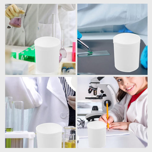 Lab Beaker, PTFE Beaker Acid and Alkali Resistant, High Lubrication White Measuring Cup for Lab (100ml)