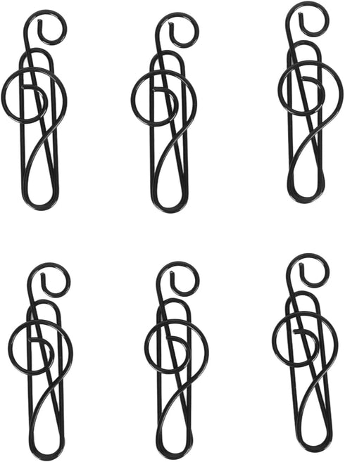 Music Note Paper Clips 100pcs, Black Musical Notes for Office School Paper Files with Storage Box