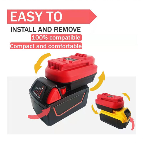 Battery Adapter for Craftsman 20V Cordless Tools, DM18MAN for DeWalt 20V and Milwaukee 18V Li-ion Battery