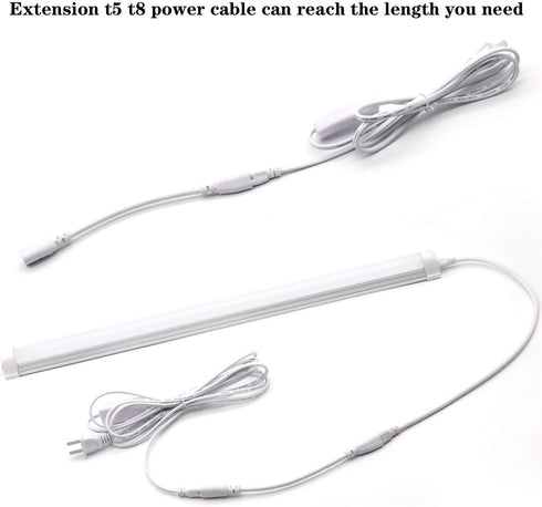 T5 T8 LED Tube Connector Cable Wire, 8 Inch Double Male to Male End Extension Cord, 3-Pack