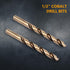 POWERTEC 1/2 Inch Cobalt Drill Bits, 4 Pack M35 HSS Jobber Length Twist Drill Bits for Wood, Metal, Stainless Steel.
