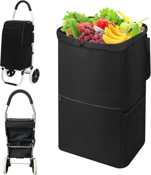 FangDaLe Shopping Cart Liner, Trolley Bags for Shopping Cart Waterproof Replacement with Mesh
