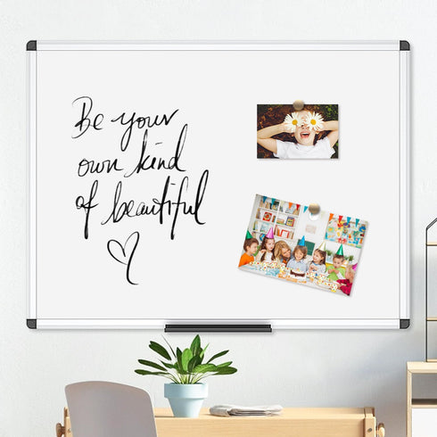 VIZ-PRO Magnetic Dry Erase Board, 24 x 18 Inches, Silver Frame Aluminium
