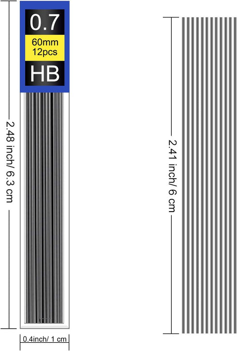 Morepack 840 Pieces 0.7 mm HB Lead Refills, Break Resistant Mechanical Pencil Refills, 70 Tubes