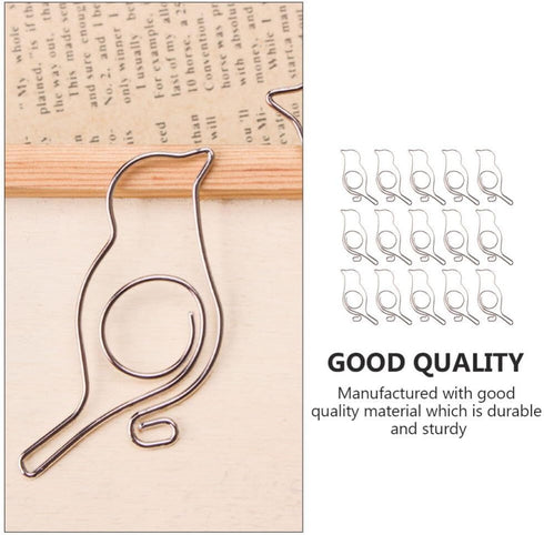 Folder Binder 60pcs Animal Note Documents, Shaped Page Binder, Bird Office Ticket, Decorative Metal Clips