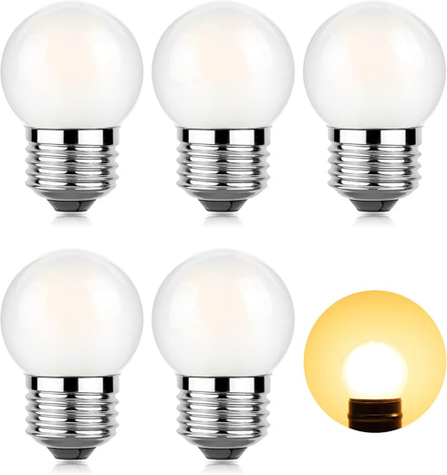 Dimmable LED 3W Small Light Bulb, 25w Equivalent, E26 Standard Screw Base, G40 Soft Warm White, Pack of 6