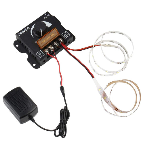 Dimmer, DC12V-24V 30A Dimming Dimmer Dimmer) 2 SUPERNIGHT LED Light Strip PWM Controller for Knob Adjust Brightness