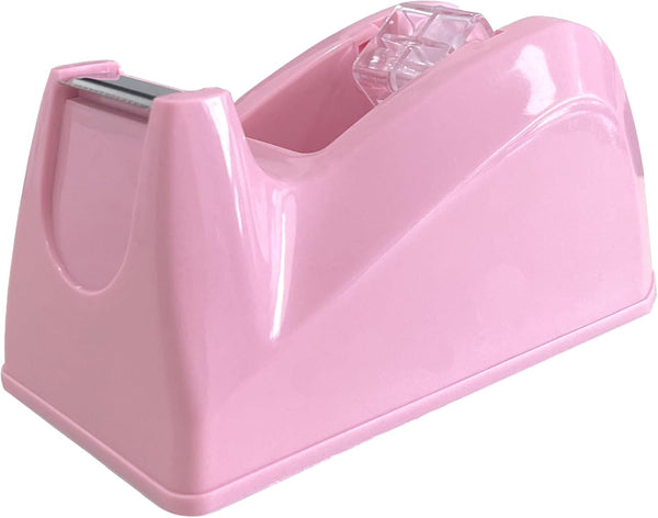 Cute Desktop Office Tape Dispenser, Antiskid Base Design for Home & School (Macaron Pink)