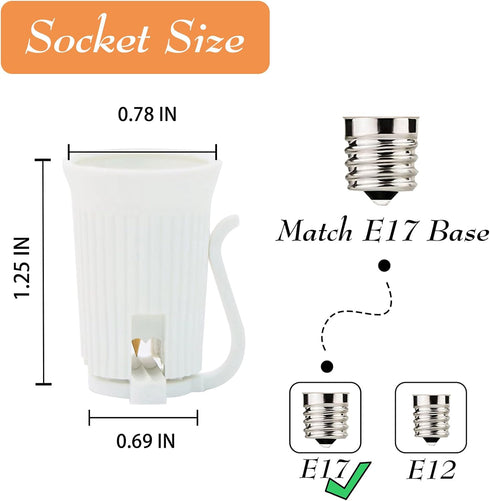 31.5FT C9 Dimmer Dimmable C9 15 E17 19.68" String Lights with and Timer - Light String with Light Sockets Spacing