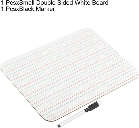 PATIKIL Dry Erase Board with Lines Set, 12" x 9" Small Double Sided White Board with Markers for Learning