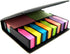 Tiger Sticky Memo Notes Holder with Index Tab Flags, Leather Like Case, Multi