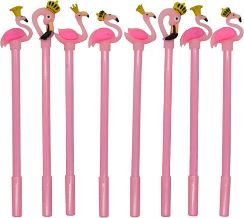 Maydahui 28PCS Cute Crown Flamingo Shaped Rollerball Pens Black Gel Ink for Office School Home