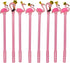 Maydahui 28PCS Cute Crown Flamingo Shaped Rollerball Pens Black Gel Ink for Office School Home
