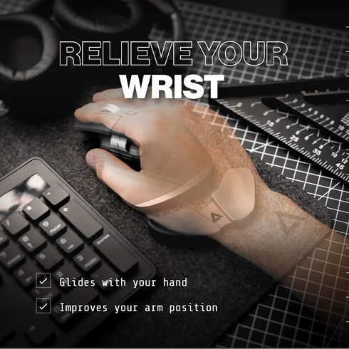 DELTAHUB Carpio 2.0 - Right-Handed Truly Ergonomic Wrist Rest for Mouse, Carpal Tunnel Support, Pain Relief,