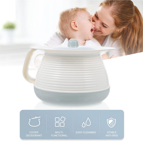 Cabilock Reusable Chamber Pot Potty Urine Plastic Bedroom Urinal Pee Pot Bucket Portable Toilet Spittoon with Lid