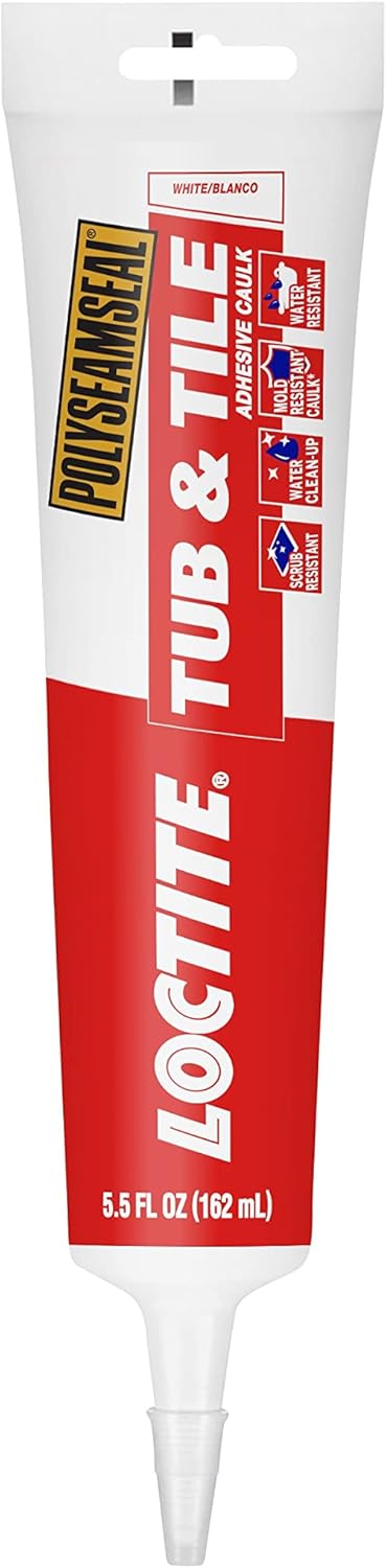 Loctite Polyseamseal Clear Tub and Tile Sealant, 5.5-Fluid Ounce Squeeze Tube (2241871)