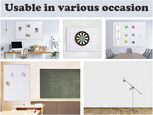 Felt Wall Tiles Bulletin Board, Large Cork Board Alternative 6 Pack 11.81”x11.81”x0.47” with Safe Removable Adhesive