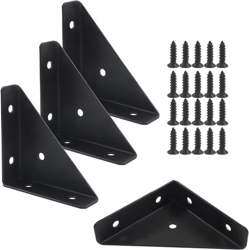 VDAMZVO 4Pcs 66mm Corner Brace Brackets, Heavy Duty Triangle Shelf Bracket Metal Corner