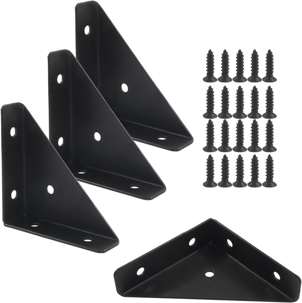 VDAMZVO 4Pcs 66mm Corner Brace Brackets, Heavy Duty Triangle Shelf Bracket Metal Corner