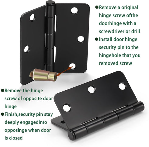 Door Hinges Security Screws, Tamper Proof Screws for Door Security, 10 Pack Accessory Hinge Screws
