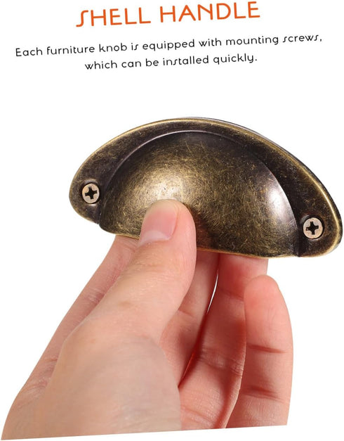 24 Luxshiny Pcs Vintage Bronze Mushroom Shape Cabinet Door Knobs with Screws Antique Dresser Drawer Pulls for Wardrobe