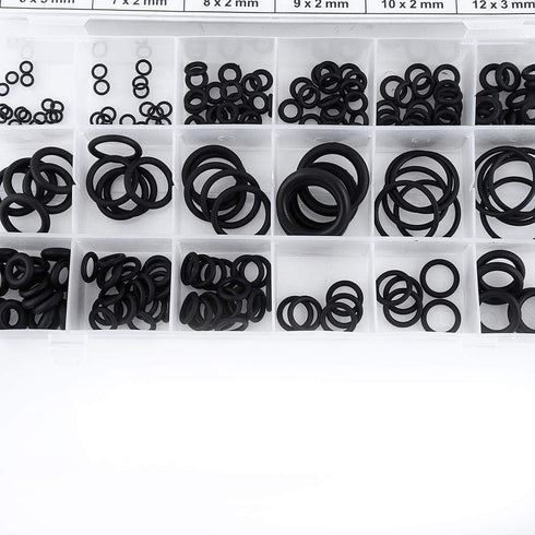 225pcs/18 Sizes Rubber O Ring Kit, Washer Seals Gasket Assortment Set for Car Auto Vehicle Repair with Case