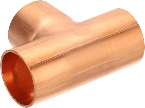 PATIKIL 1 Inch ID Tee Copper Fitting, 1 Pack 3 Way Welding Joint Pressure Pipe Fitting for HVAC