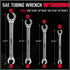 4-Piece Flare Nut Wrench Set, SAE Brake Line Wrenches 1/4 to 11/16-inch, Professional Offset Heads