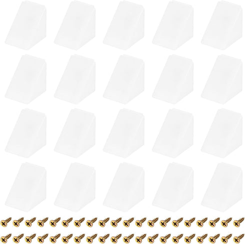 uxcell 50Pcs 90 Degree Plastic Corner Braces with Cover Cap, 17.2x21x21mm Nylon