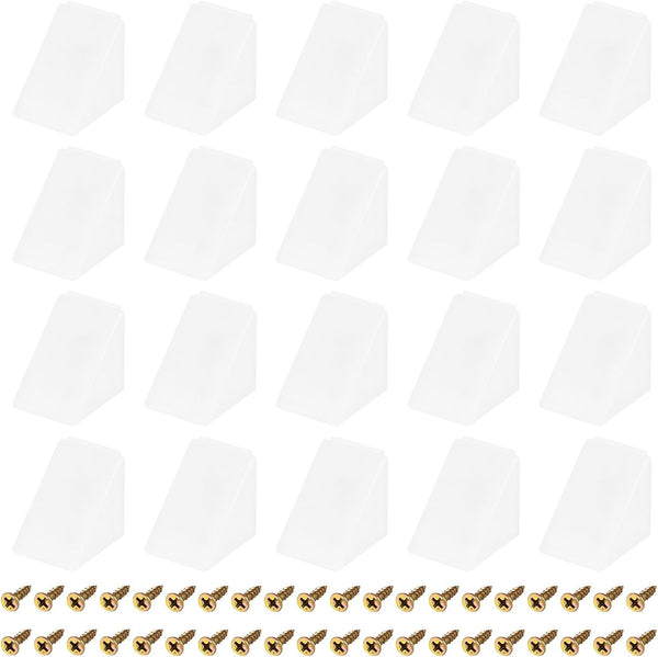 uxcell 50Pcs 90 Degree Plastic Corner Braces with Cover Cap, 17.2x21x21mm Nylon